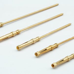 Connector Contact Pin with Slit manufactured with Swiss CNC & CAM machining by AVF Decolletage.