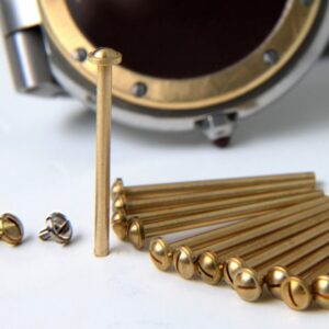 Precision stainless steel and brass components for luxury watchmaking.