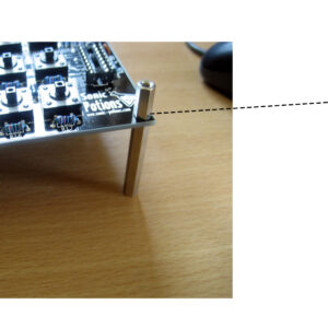 Stainless steel standoffs separating electronic circuit boards manufactured with Swiss CNC & CAM machining by AVF Decolletage.