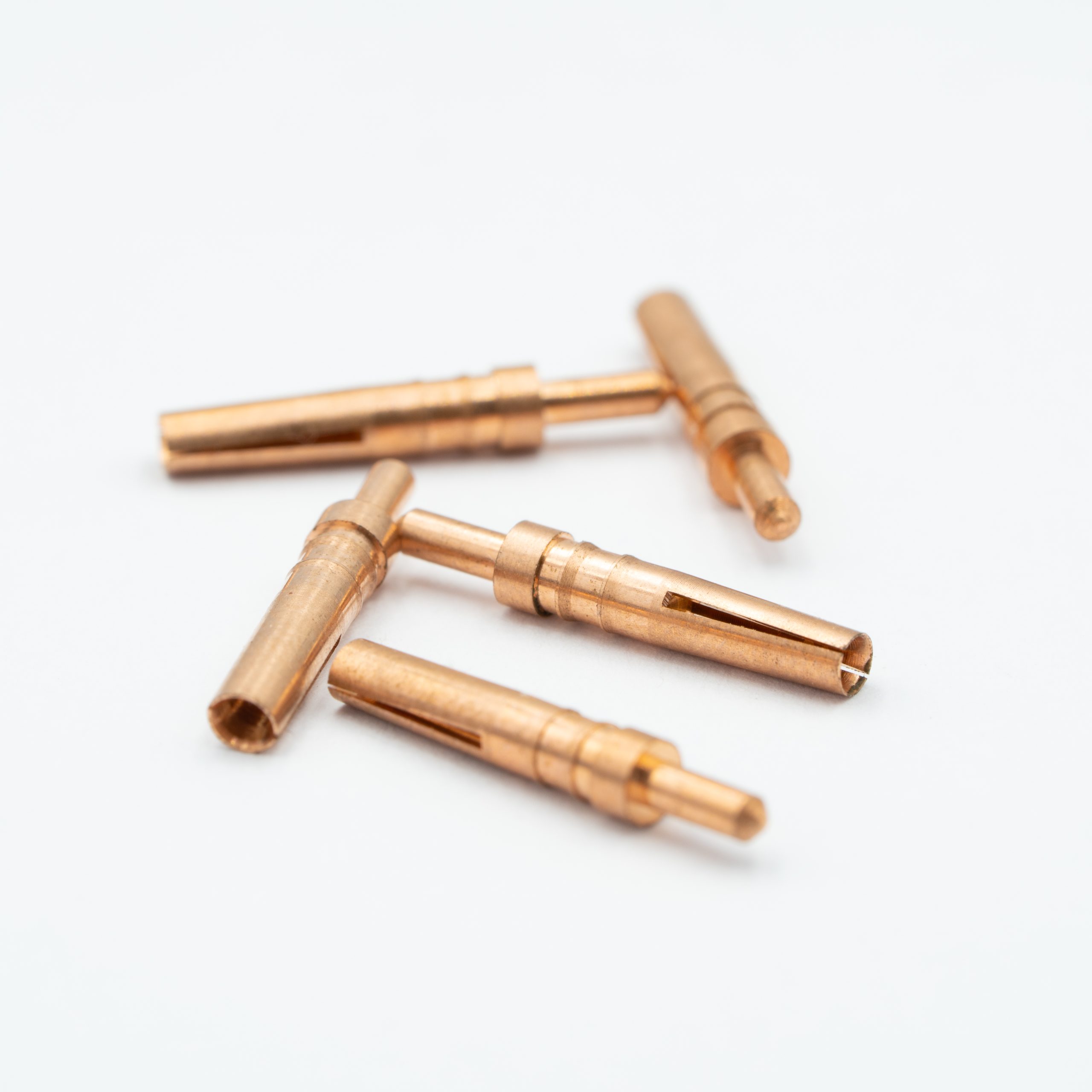 Connector Contact Pins and Sockets manufactured with Swiss CNC & CAM machining by AVF Decolletage.