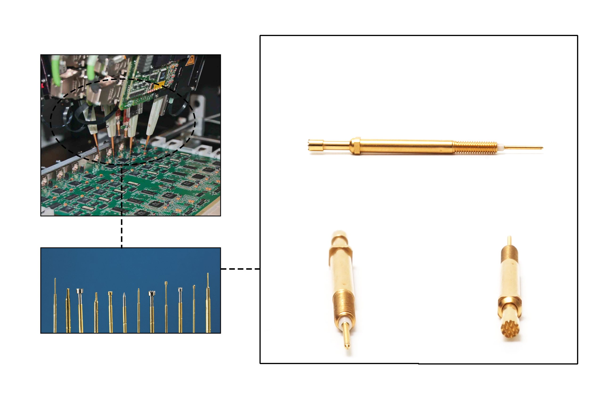 Spring-loaded test probe manufactured with Swiss CNC & CAM machining by AVF Decolletage.