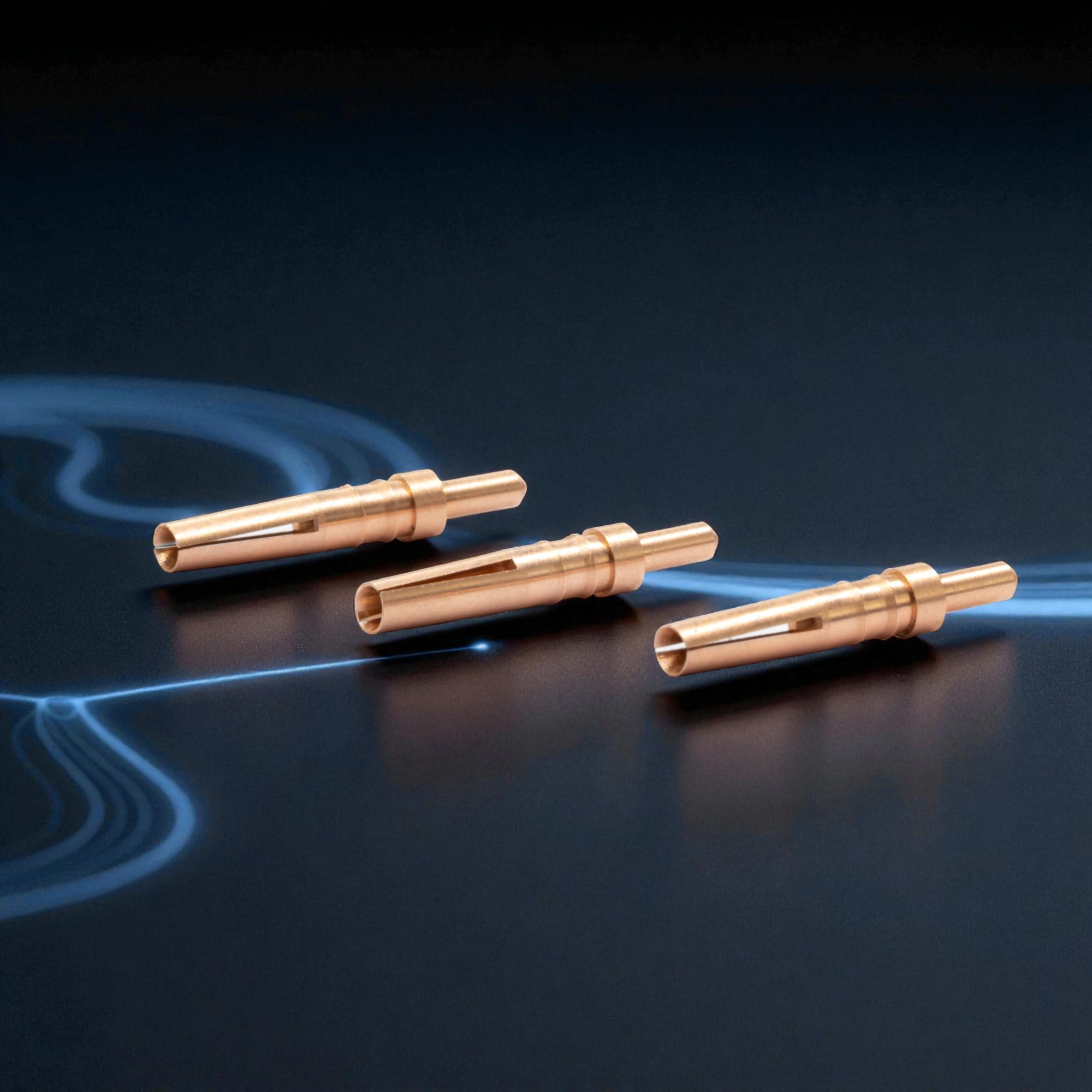 Connector pins for renewable energy systems manufactured by AVF Decolletage using corrosion-resistant materials.