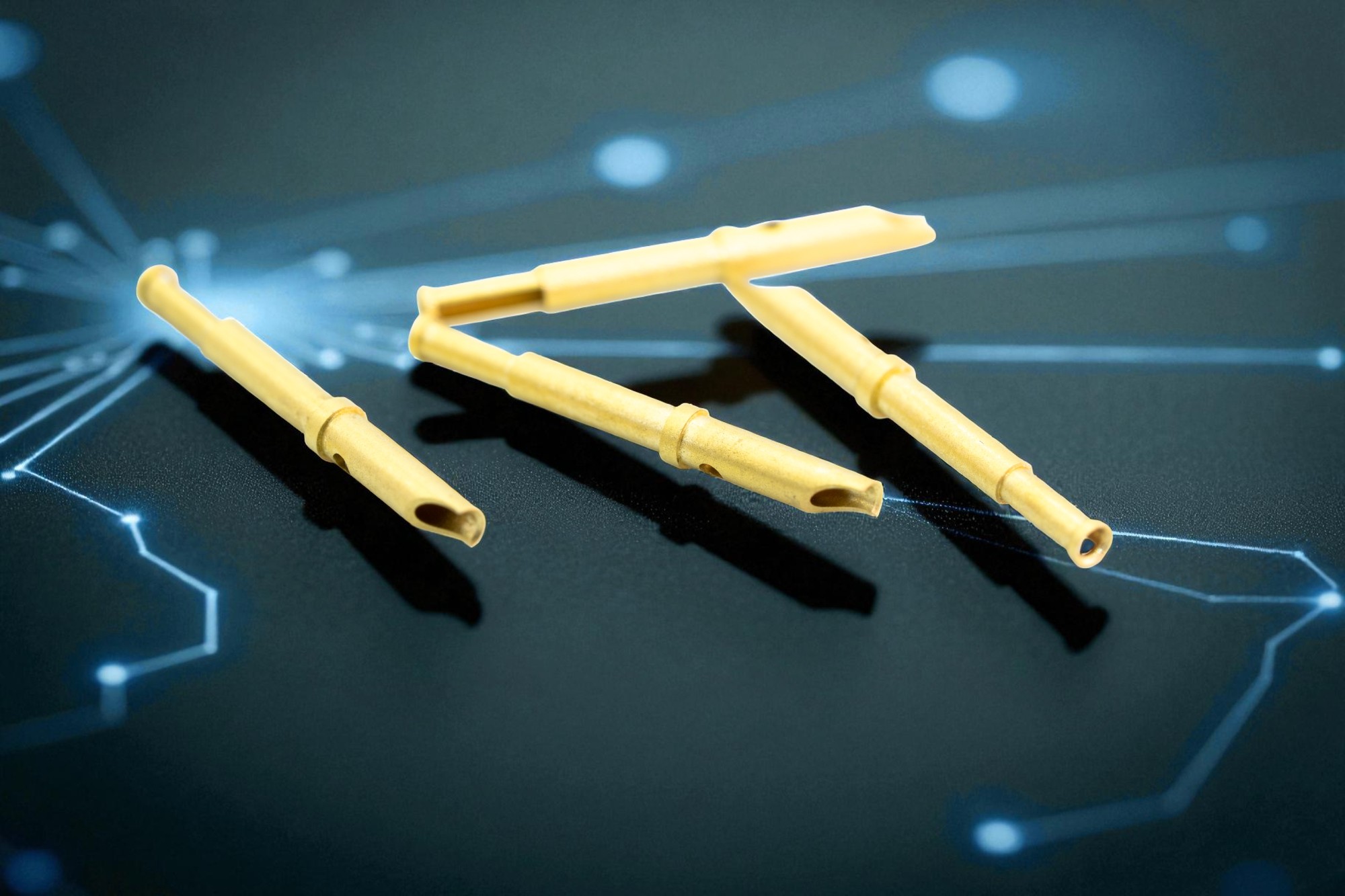 Future connector pins and sockets manufactured by AVF Decolletage for advanced, high-performance electronics.