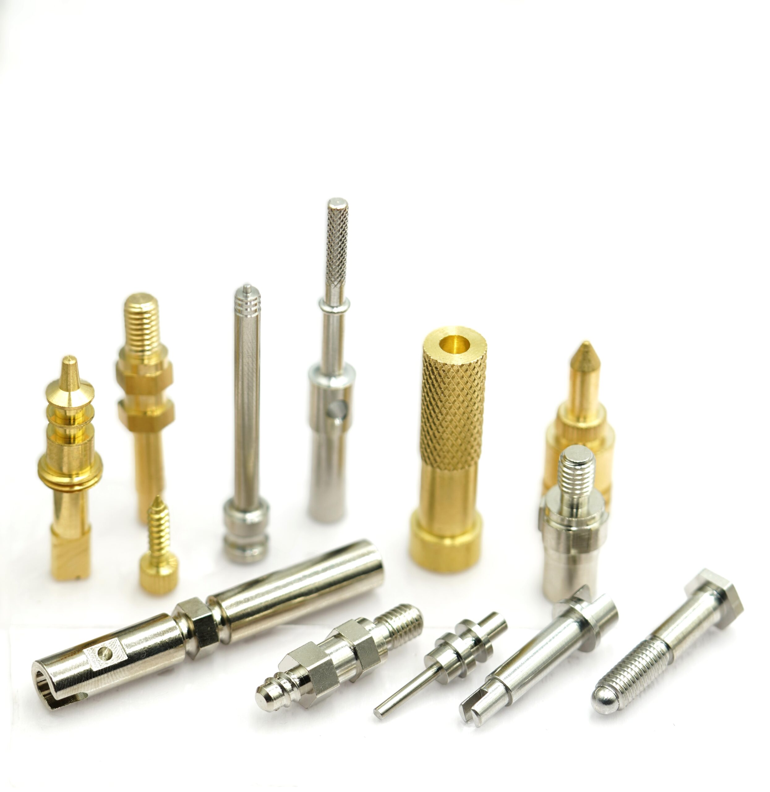 AVF Decolletage Swiss CNC Lathe parts – precision turned components for aerospace, medical, automotive, and connector applications.